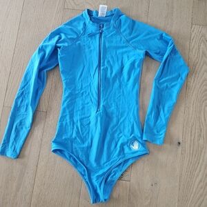Body Glove Women's Long Sleeve Paddle One Piece BLUE Swimsuit size S